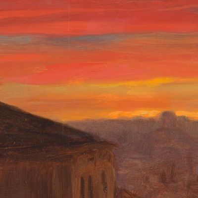 Rooftops At Sunset From The Pincio Rome Frederic Edwin Church fec72 canvas print