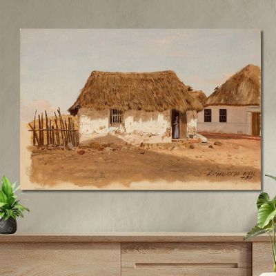 Two Houses In Barranquilla Colombia Frederic Edwin Church fec116 canvas print 
