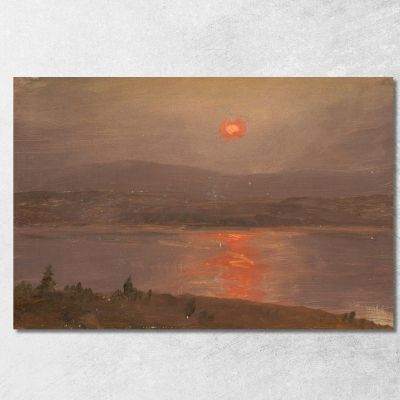 View Across The Hudson At Sunset Frederic Edwin Church fec117 canvas print 