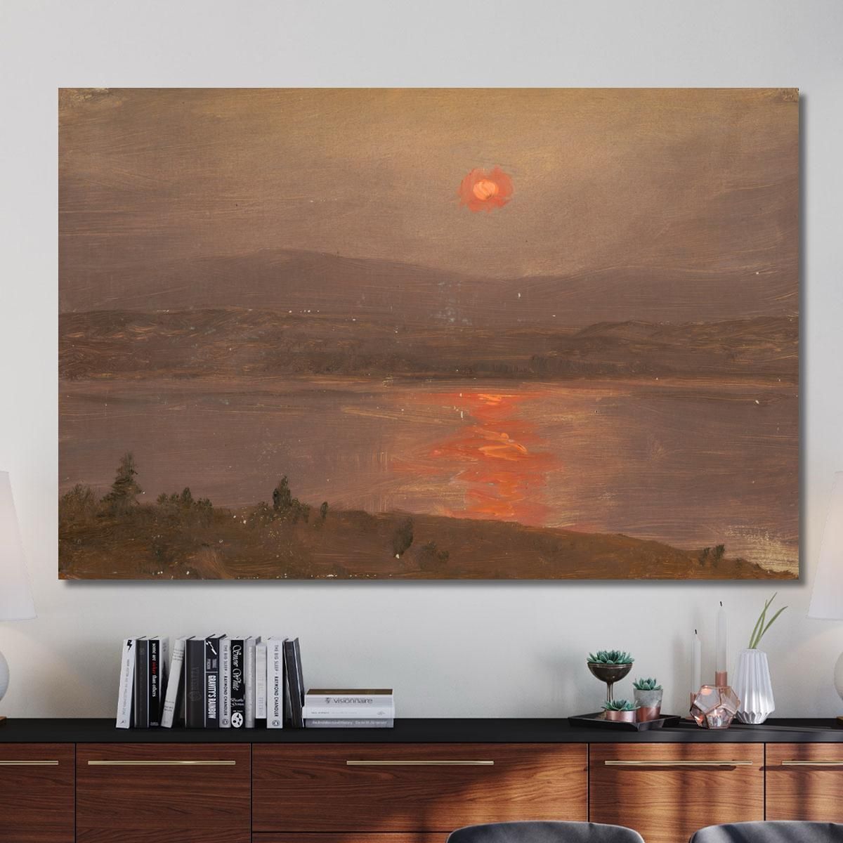 View Across The Hudson At Sunset Frederic Edwin Church fec117 canvas print 
