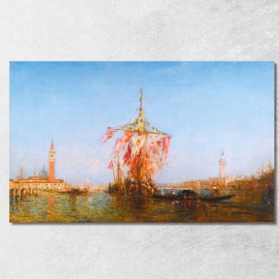 Decorated Boat On The Basin Venice Félix Ziem fzm6 canvas print 