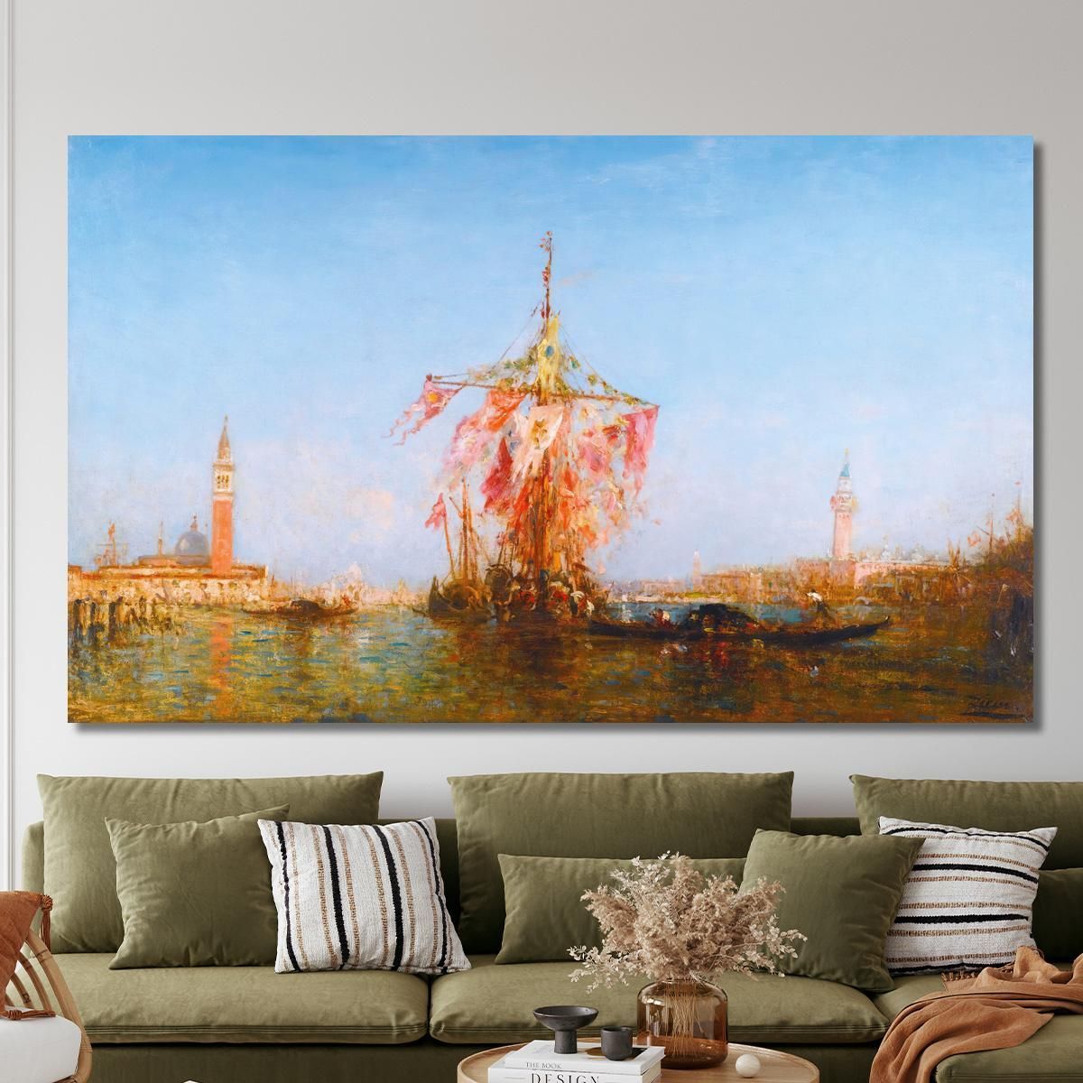 Decorated Boat On The Basin Venice Félix Ziem fzm6 canvas print 