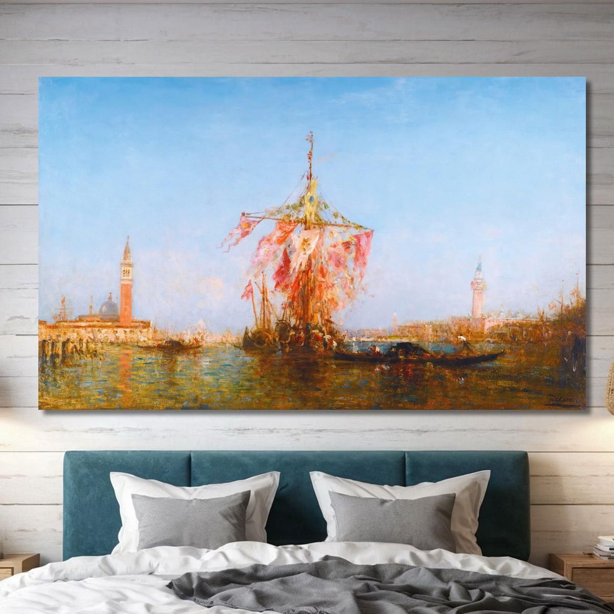 Decorated Boat On The Basin Venice Félix Ziem fzm6 canvas print 