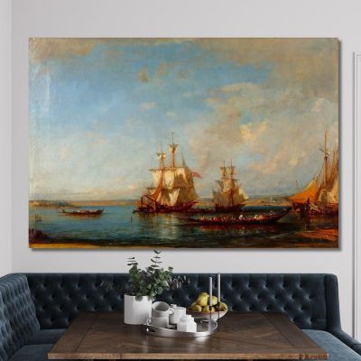 Caïques And Sailboats On The Bosphorus Félix Ziem fzm12 canvas print 