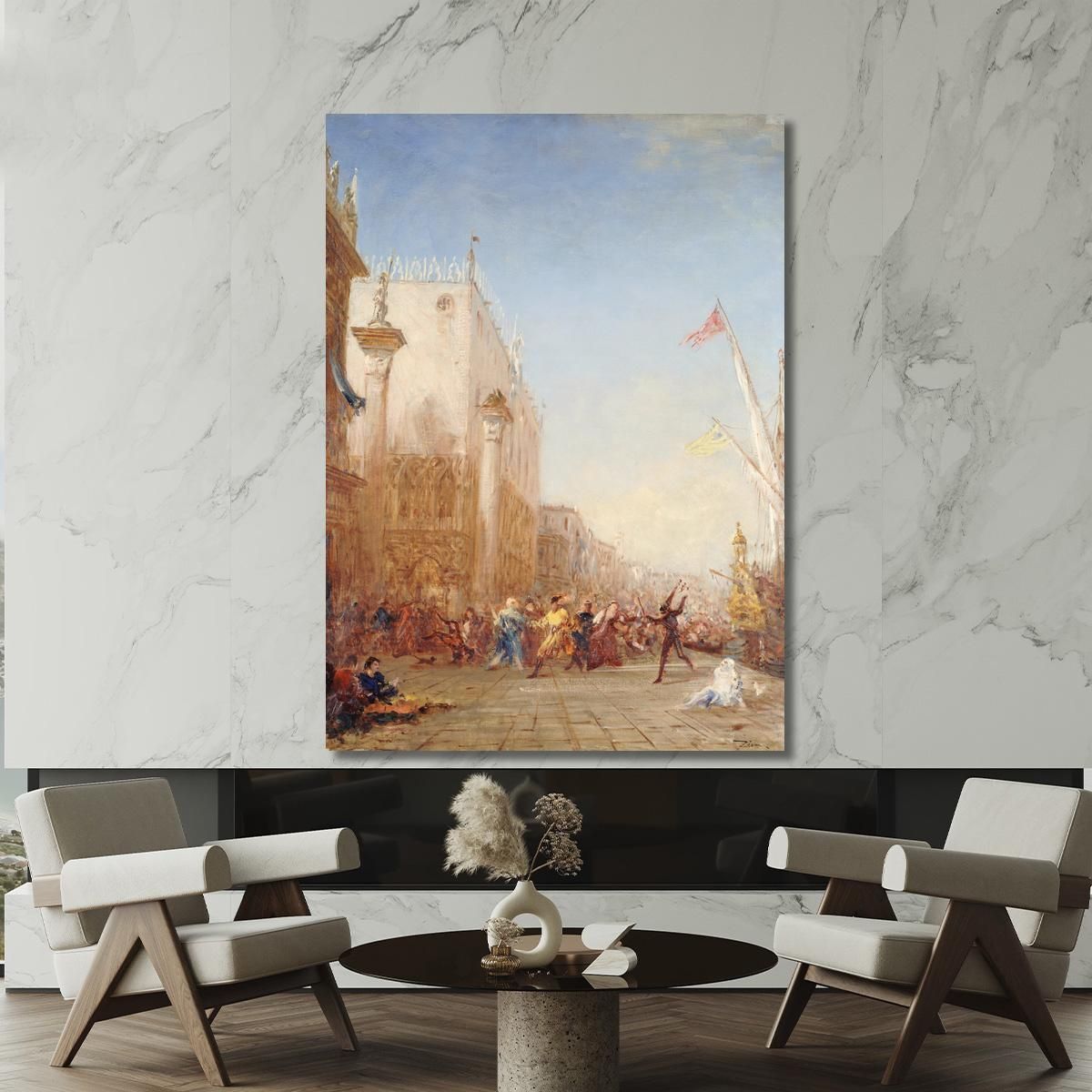 Carnival In Venice Quay Of The Slavs Félix Ziem fzm14 canvas print 