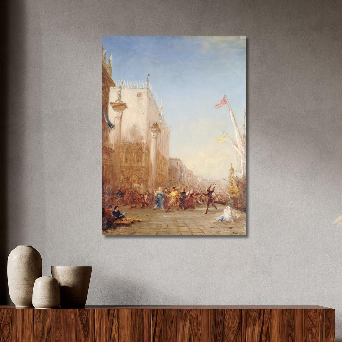 Carnival In Venice Quay Of The Slavs Félix Ziem fzm14 canvas print 