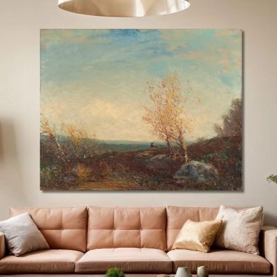 Deer In The Forest Of Fontainebleau Félix Ziem fzm15 canvas print 