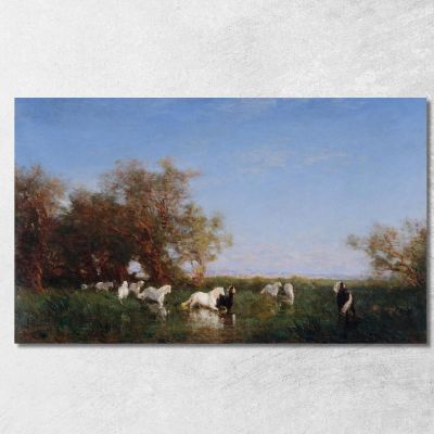 Wild Horses In Camargue Félix Ziem fzm16 canvas print 