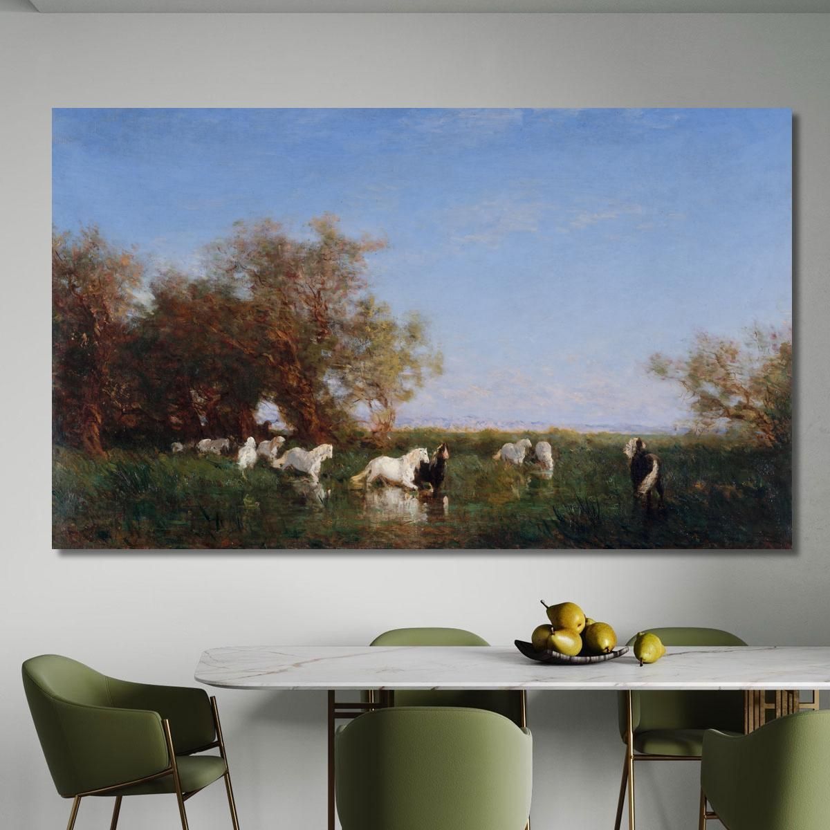 Wild Horses In Camargue Félix Ziem fzm16 canvas print 