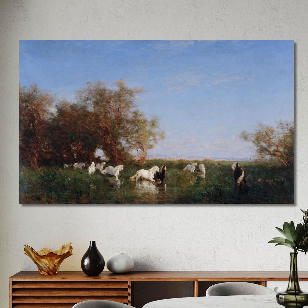 Wild Horses In Camargue Félix Ziem fzm16 canvas print 