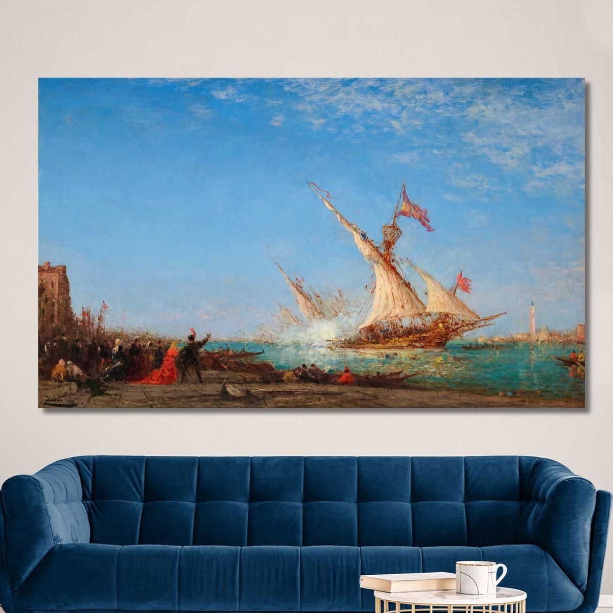Cannon Fire In Venice On A Festival Day Félix Ziem fzm25 canvas print 
