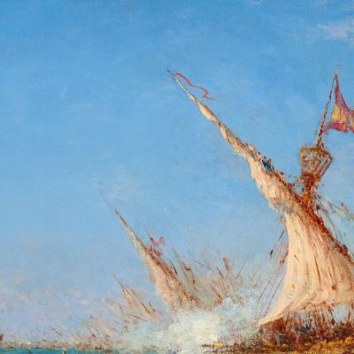 Cannon Fire In Venice On A Festival Day Félix Ziem fzm25 canvas print