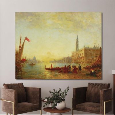 Boarding At The Quay Of The Slavs During A Flood Félix Ziem fzm26 canvas print 