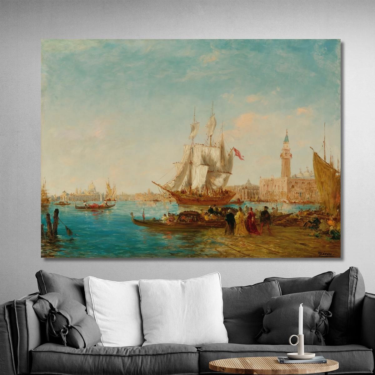 Boarding On The Quay Of The Slavs Félix Ziem fzm27 canvas print 