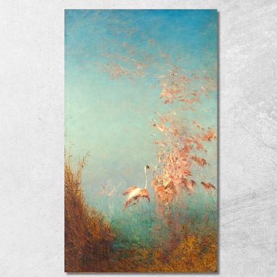 Flight Of Pink Flamingos Étang De Vaccarès Félix Ziem fzm29 canvas print 