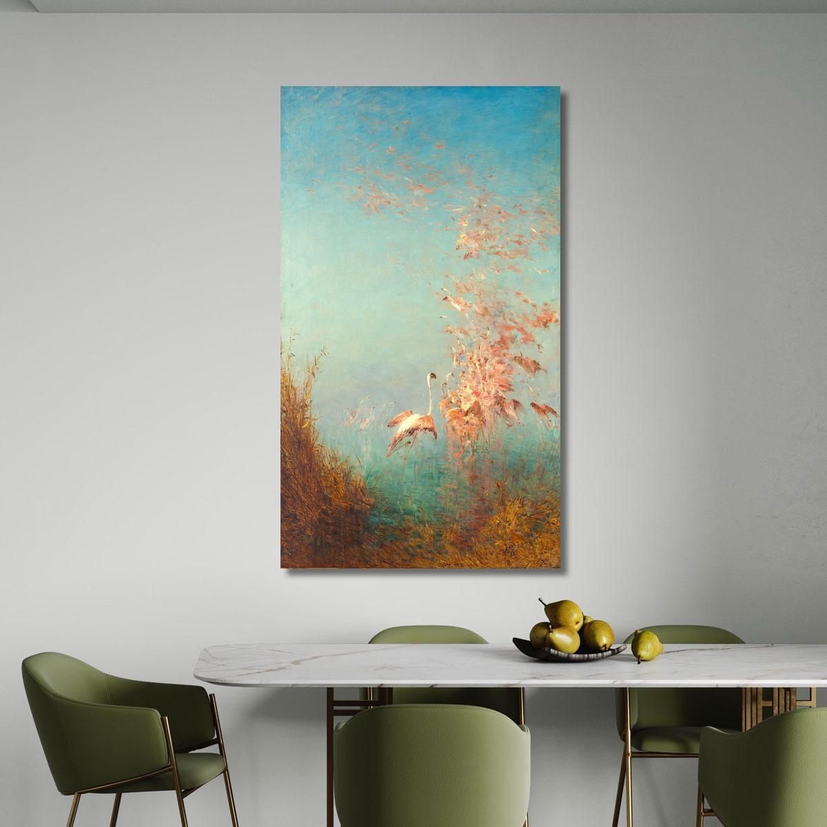 Flight Of Pink Flamingos Étang De Vaccarès Félix Ziem fzm29 canvas print 