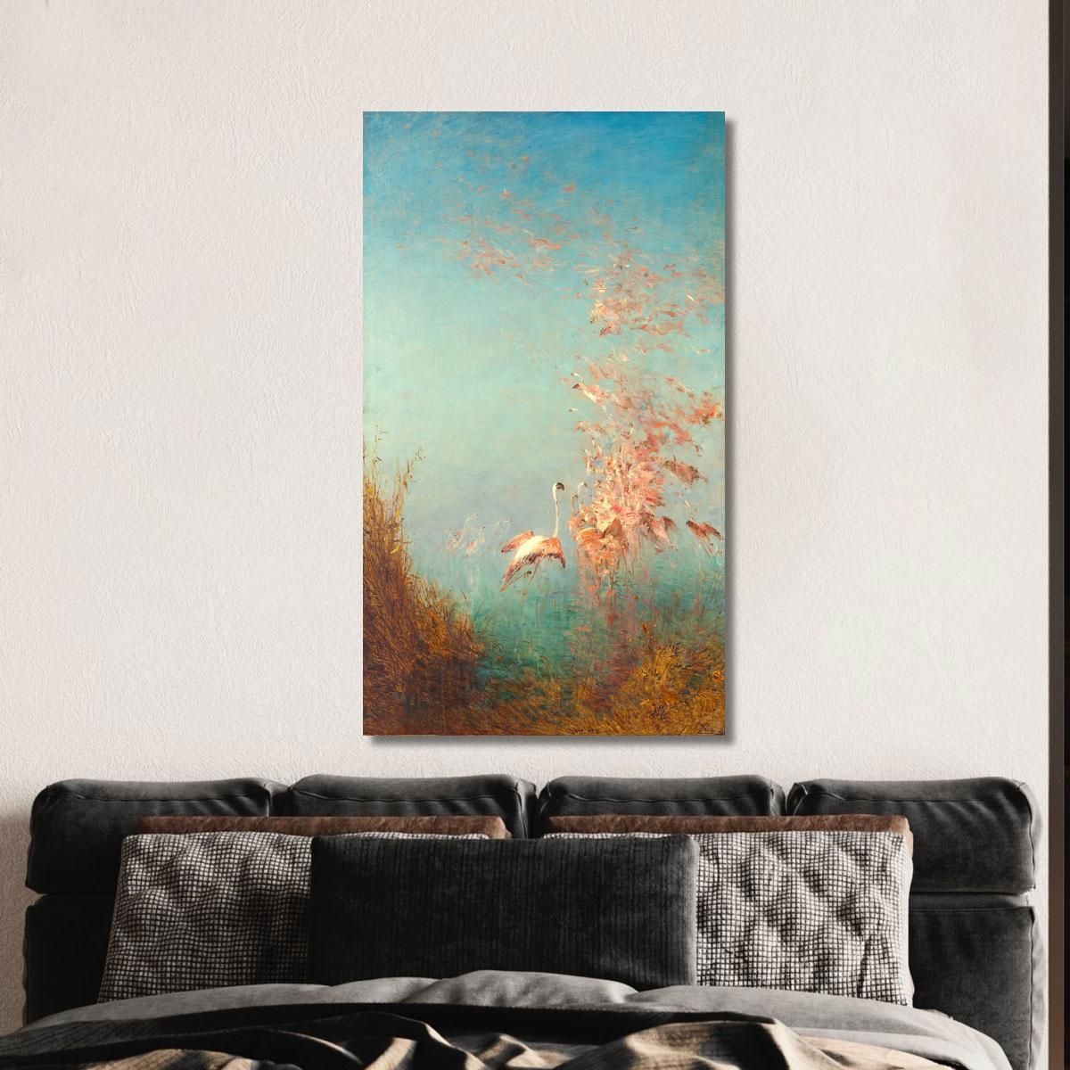 Flight Of Pink Flamingos Étang De Vaccarès Félix Ziem fzm29 canvas print 
