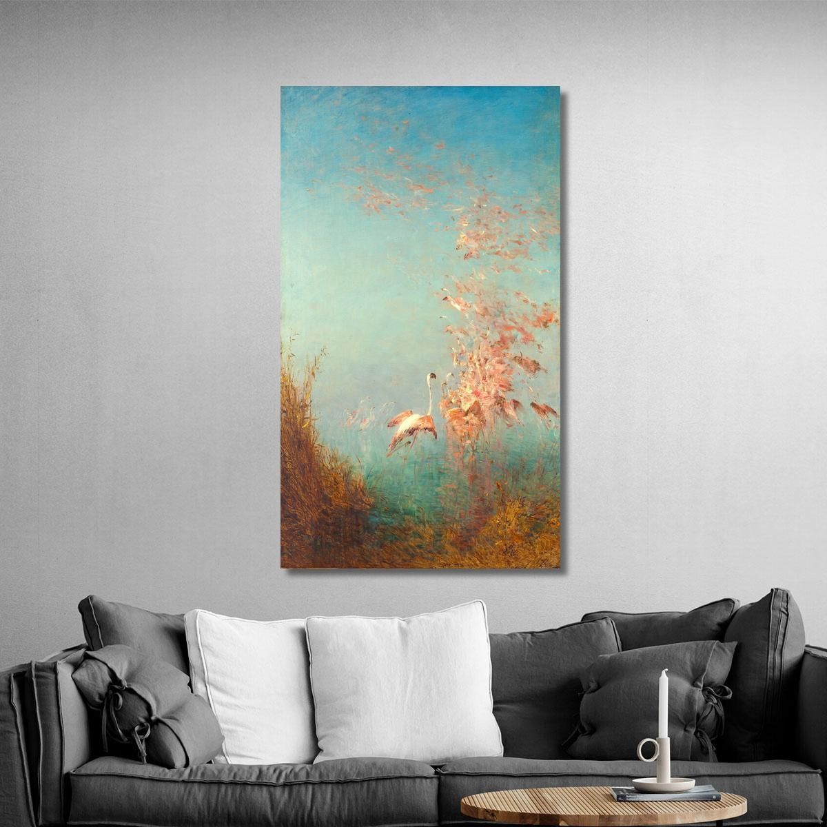 Flight Of Pink Flamingos Étang De Vaccarès Félix Ziem fzm29 canvas print 