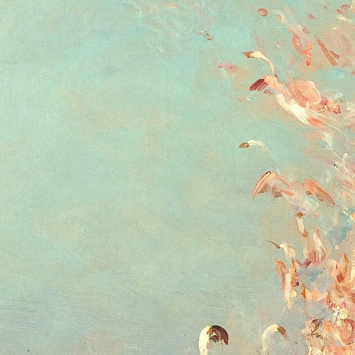 Flight Of Pink Flamingos Étang De Vaccarès Félix Ziem fzm29 canvas print
