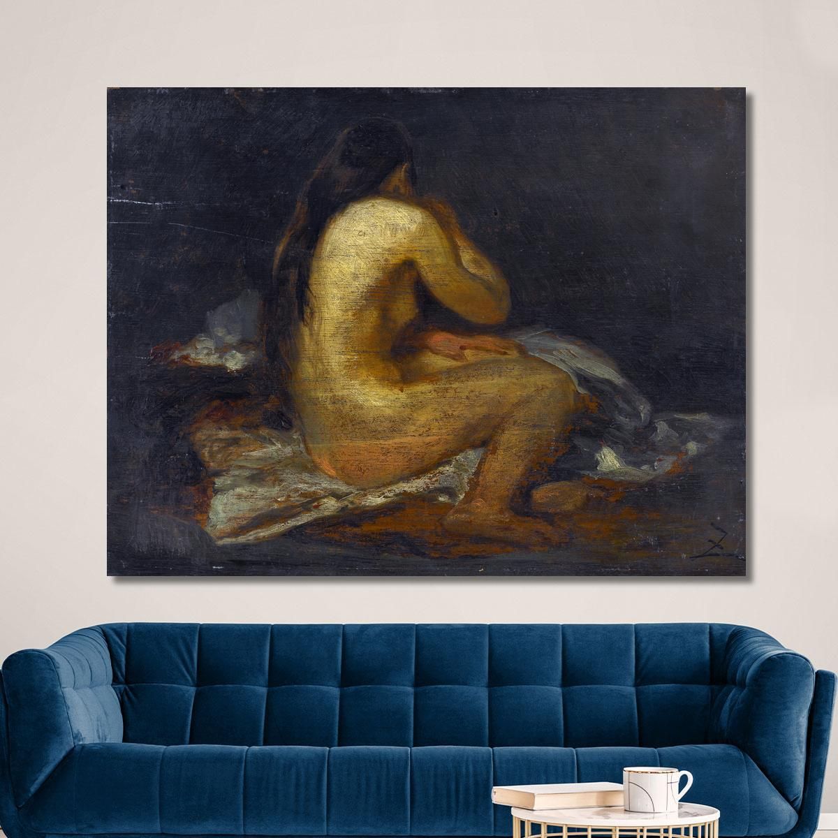 Seated Nude Woman Félix Ziem fzm32 canvas print 