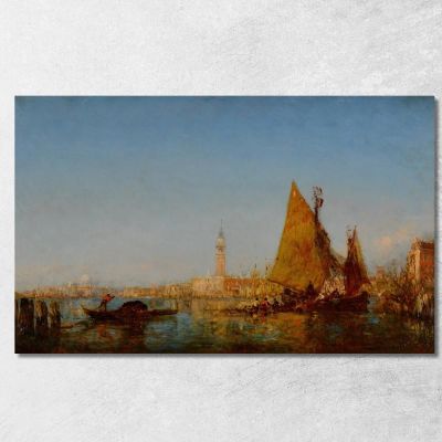 Fishing Boats In The Bacino Palazzo Ducale And The Campanile Beyond Félix Ziem fzm33 canvas print 