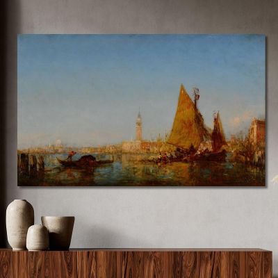 Fishing Boats In The Bacino Palazzo Ducale And The Campanile Beyond Félix Ziem fzm33 canvas print 