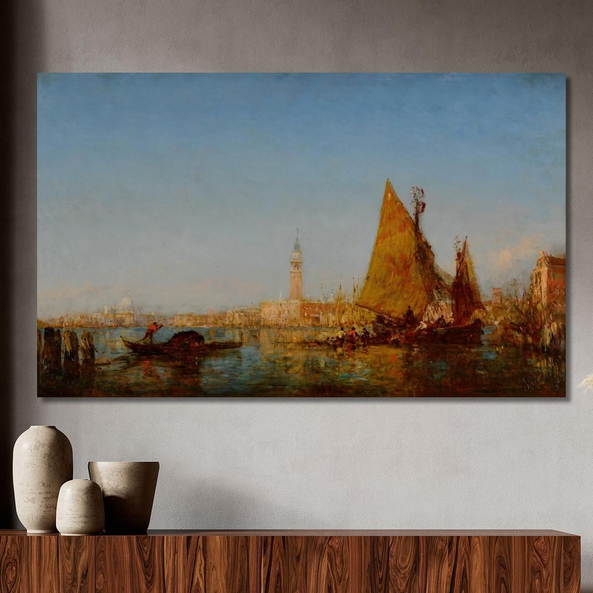 Fishing Boats In The Bacino Palazzo Ducale And The Campanile Beyond Félix Ziem fzm33 canvas print 