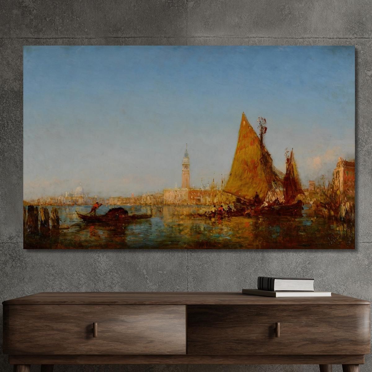 Fishing Boats In The Bacino Palazzo Ducale And The Campanile Beyond Félix Ziem fzm33 canvas print 