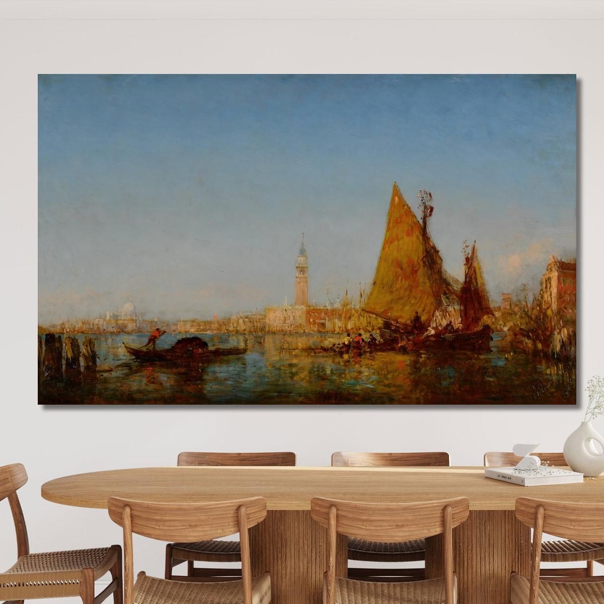 Fishing Boats In The Bacino Palazzo Ducale And The Campanile Beyond Félix Ziem fzm33 canvas print 