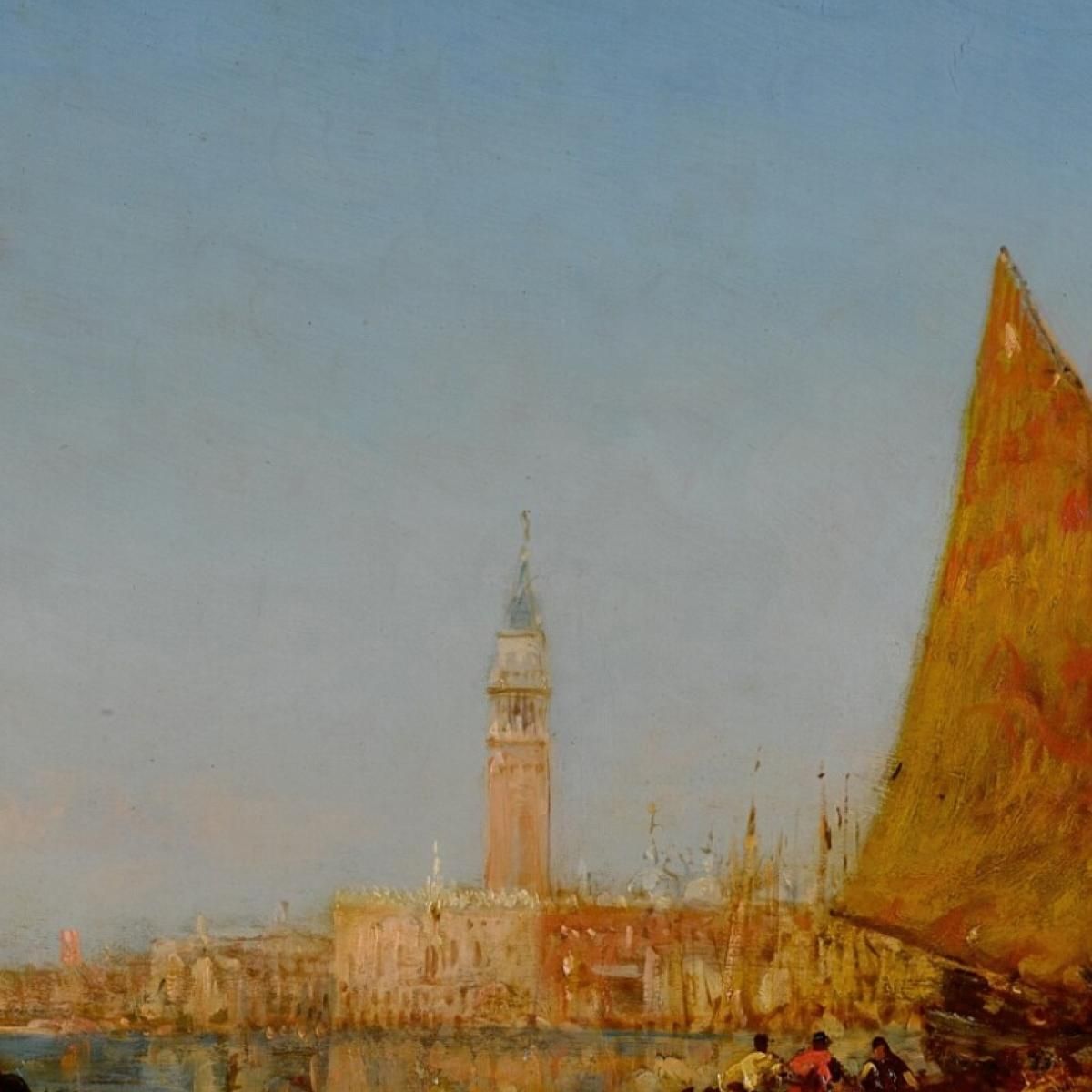 Fishing Boats In The Bacino Palazzo Ducale And The Campanile Beyond Félix Ziem fzm33 canvas print