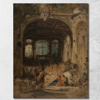 Festival In A Palace In Naples Félix Ziem fzm37 canvas print 