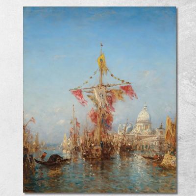 Feast Of The Assumption In Front Of The Customs House Venice Félix Ziem fzm38 canvas print 