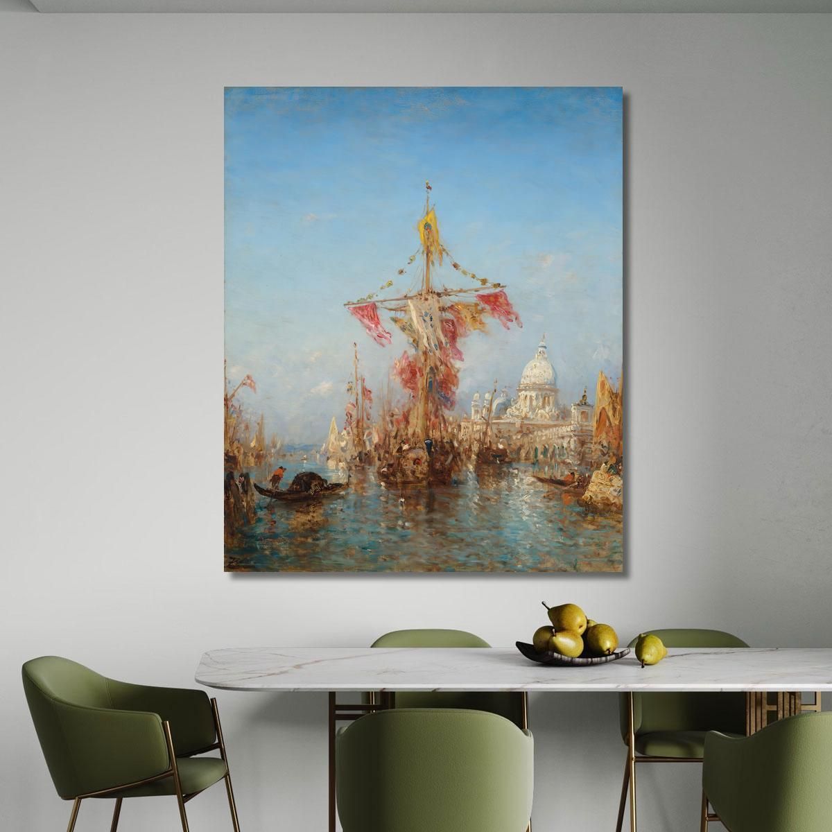 Feast Of The Assumption In Front Of The Customs House Venice Félix Ziem fzm38 canvas print 