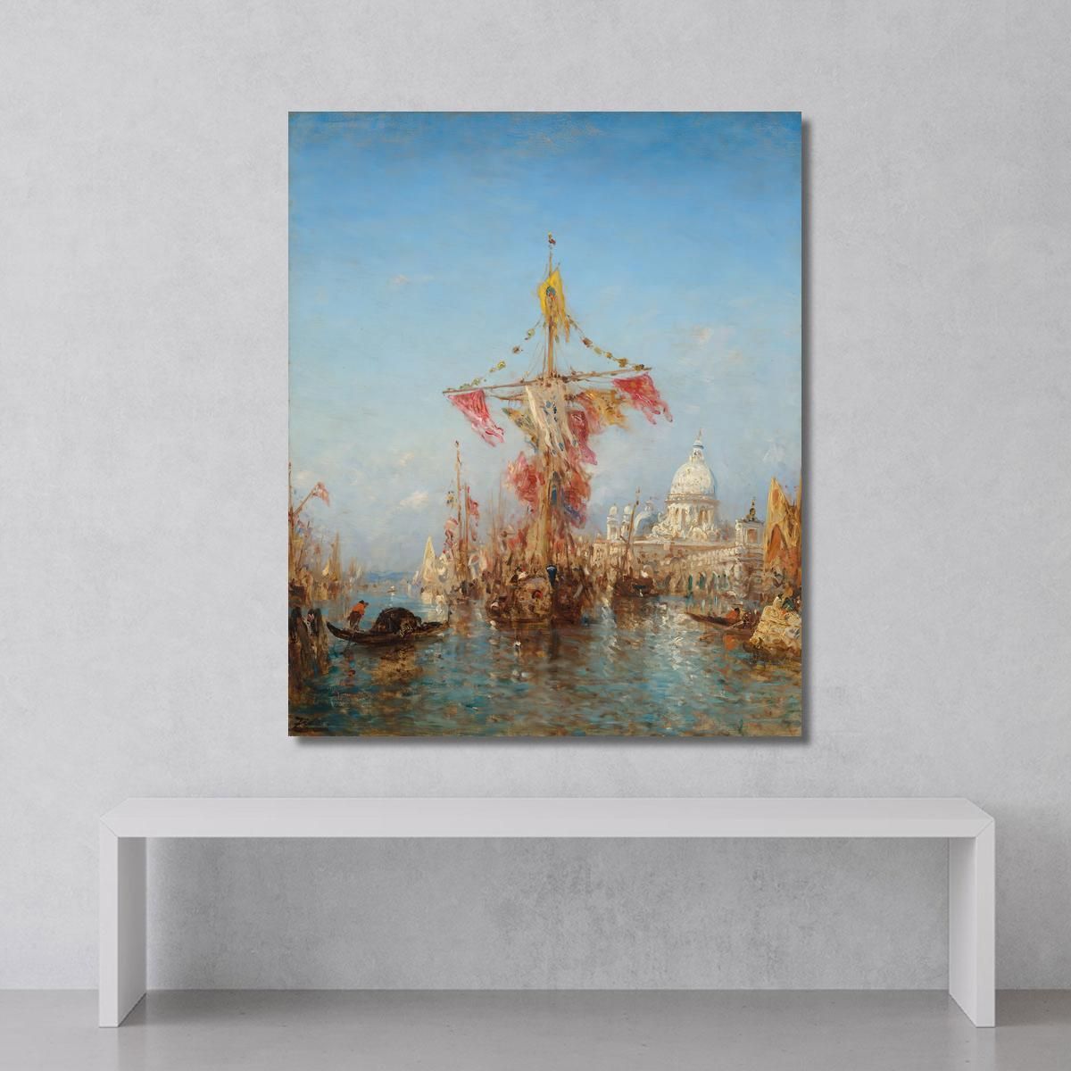 Feast Of The Assumption In Front Of The Customs House Venice Félix Ziem fzm38 canvas print 