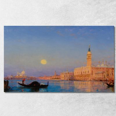 Gondola In Front Of The Grand Basin Venice Félix Ziem fzm40 canvas print 