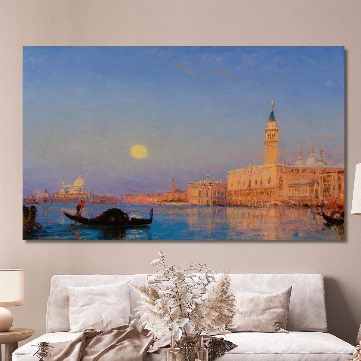 Gondola In Front Of The Grand Basin Venice Félix Ziem fzm40 canvas print 