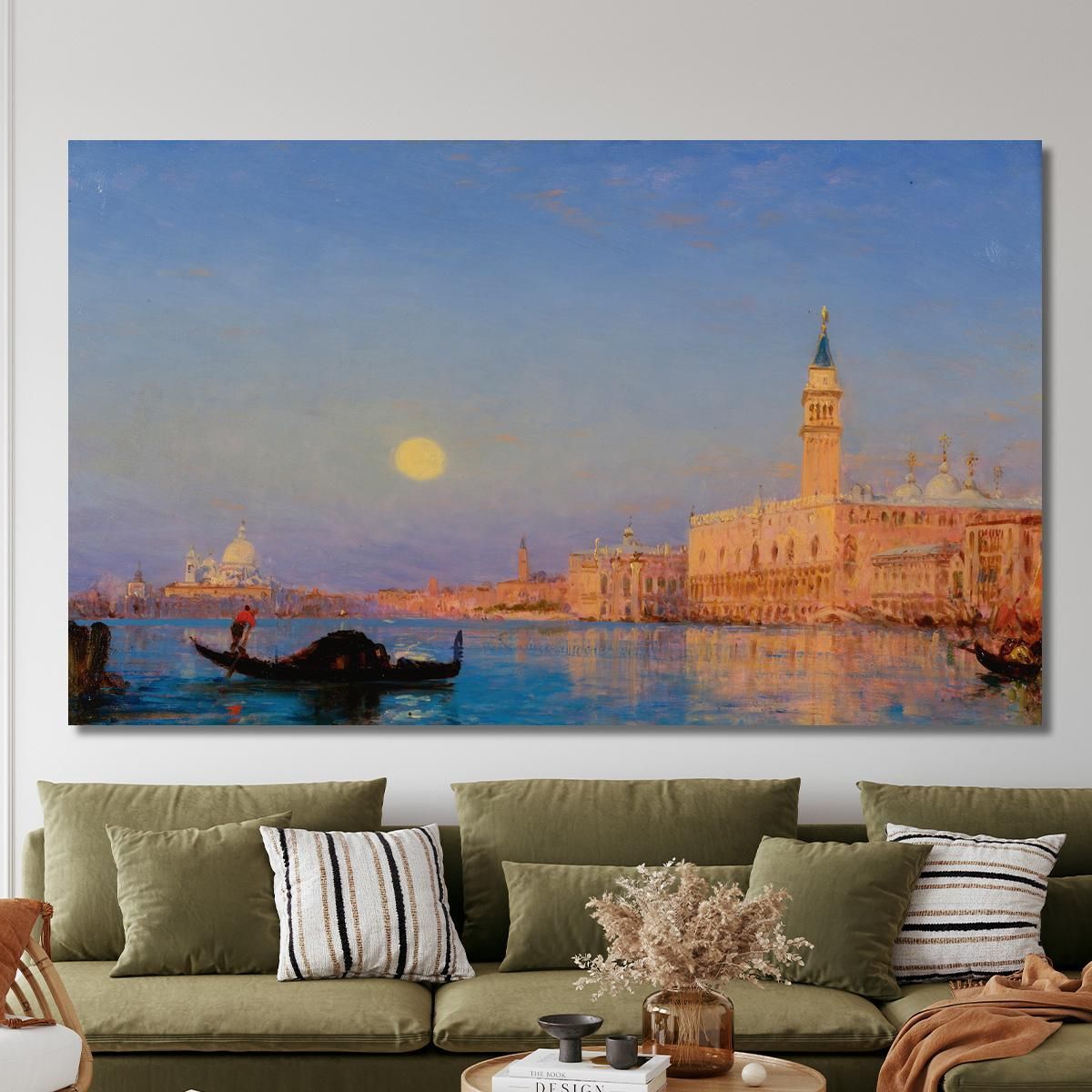 Gondola In Front Of The Grand Basin Venice Félix Ziem fzm40 canvas print 