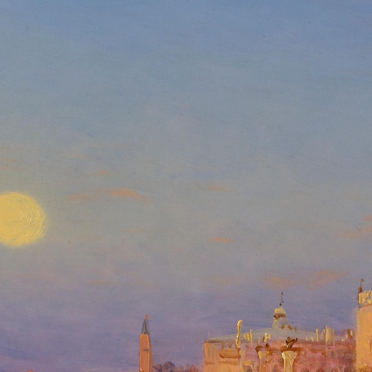 Gondola In Front Of The Grand Basin Venice Félix Ziem fzm40 canvas print
