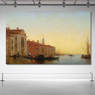 Gondola Crossing The Entrance Of The Grand Canal Félix Ziem fzm42 canvas print 