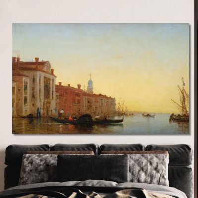 Gondola Crossing The Entrance Of The Grand Canal Félix Ziem fzm42 canvas print 