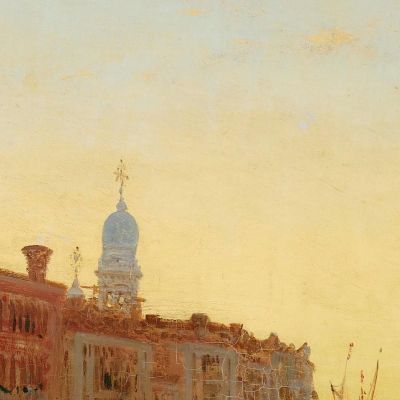 Gondola Crossing The Entrance Of The Grand Canal Félix Ziem fzm42 canvas print