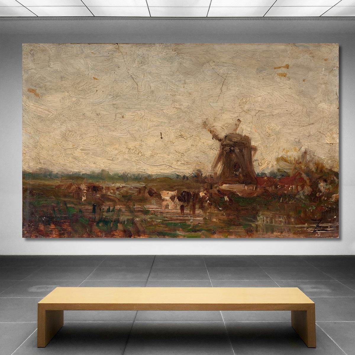 Holland The Windmill Félix Ziem fzm44 canvas print 