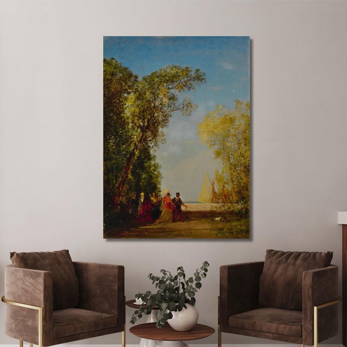 Interior Of A Garden In Venice Félix Ziem fzm47 canvas print 