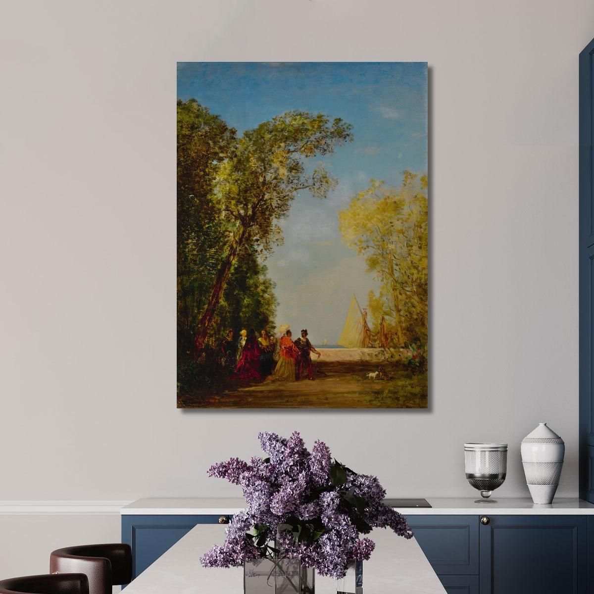 Interior Of A Garden In Venice Félix Ziem fzm47 canvas print 