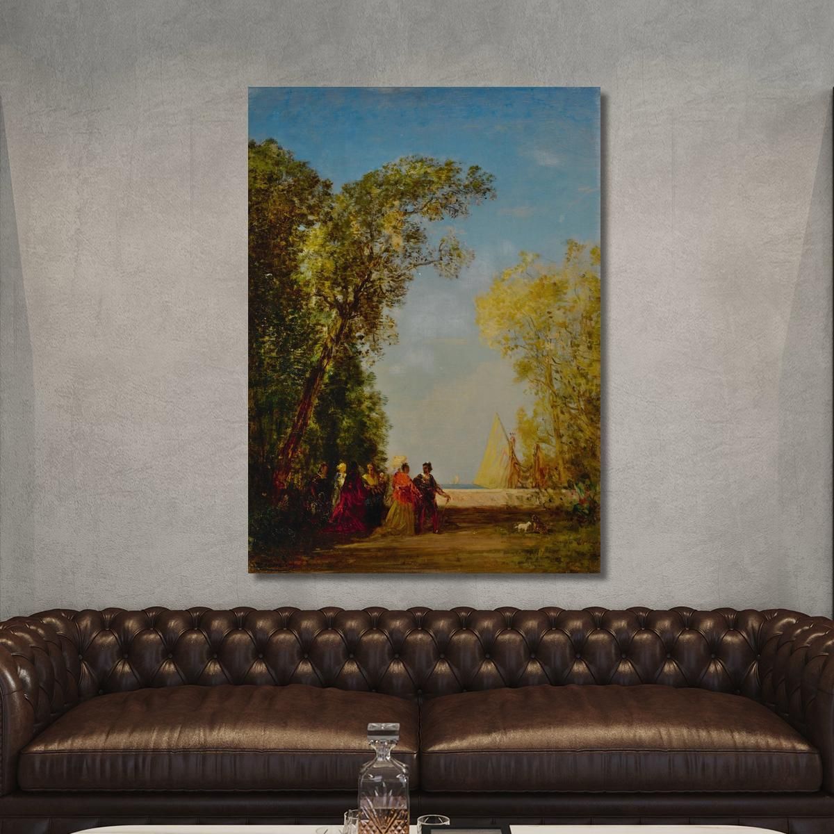 Interior Of A Garden In Venice Félix Ziem fzm47 canvas print 