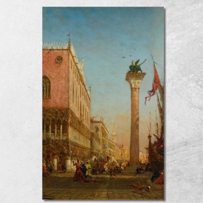 The Lion Column Of Saint Mark On The Molo Félix Ziem fzm52 canvas print 