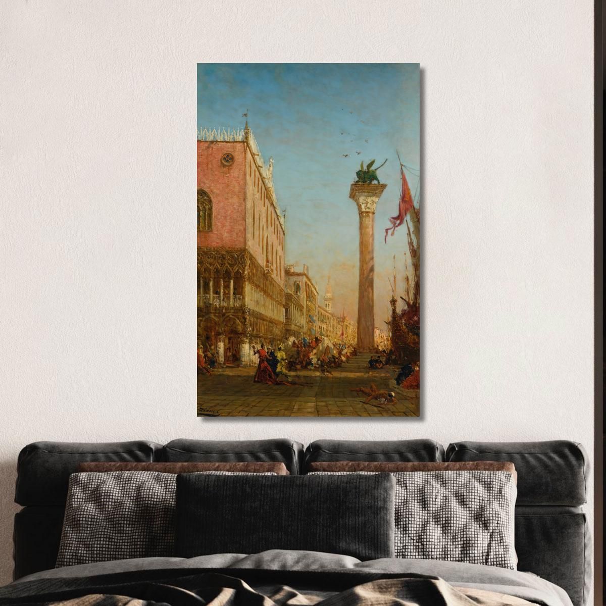 The Lion Column Of Saint Mark On The Molo Félix Ziem fzm52 canvas print 