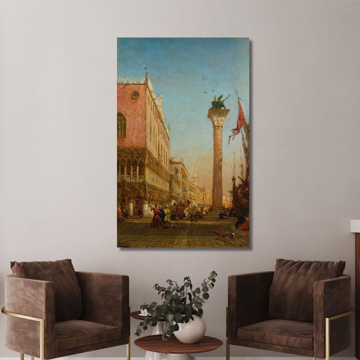 The Lion Column Of Saint Mark On The Molo Félix Ziem fzm52 canvas print 