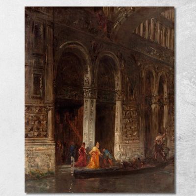 The Departure From The Doge'S Palace Under The Bridge Of Sighs Félix Ziem fzm60 canvas print 