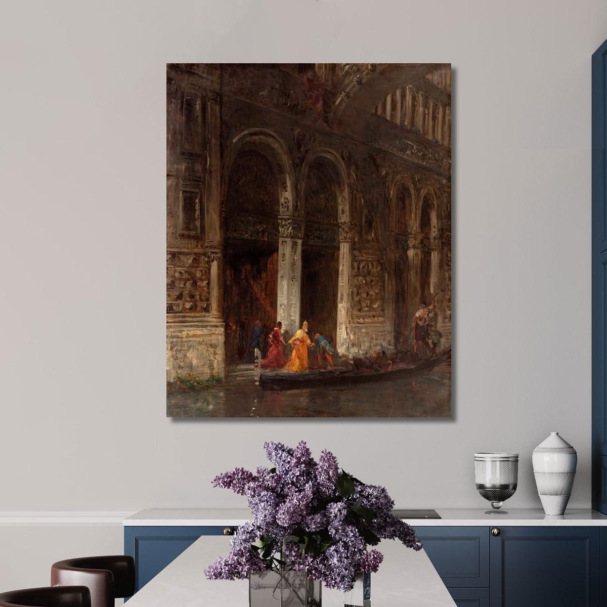 The Departure From The Doge'S Palace Under The Bridge Of Sighs Félix Ziem fzm60 canvas print 